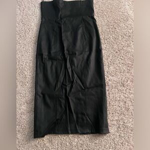 Long pleather pencil skirt